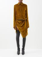 Petar Petrov - Adelio Asymmetric Belted Corduroy Shirt Dress - Womens - Tan