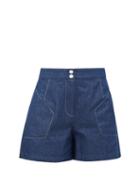 Matchesfashion.com Marysia - Jitney High-rise Denim Shorts - Womens - Blue