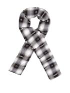 Matchesfashion.com 7 Moncler Fragment - Logo-jacquard Tartan Padded Flannel Scarf - Mens - Black White