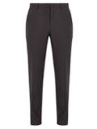 Wooyoungmi Slim-fit Micro-checked Flannel-wool Trousers