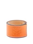 Matchesfashion.com Loewe - Logo-debossed Leather Snap Bracelet - Womens - Orange