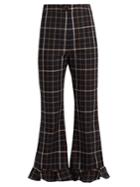 A.w.a.k.e. Jellycheck Flared Cropped Trousers