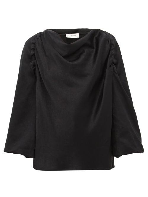 Matchesfashion.com Lemaire - Cowl Neck Satin Blouse - Womens - Black