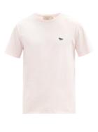 Matchesfashion.com Maison Kitsun - Fox-patch Jersey T-shirt - Mens - Pink