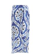 Johanna Ortiz - Ancestry Floral-print Organic-cotton Wrap Skirt - Womens - Blue Print