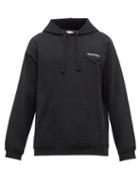 Mens Rtw Valentino - Floral-embossed Cotton-jersey Hooded Sweatshirt - Mens - Black