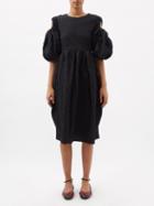 Cecilie Bahnsen - Eero Cutout Matelass Cotton-blend Dress - Womens - Black