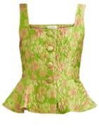 Matchesfashion.com Isa Arfen - Elba Peplum Floral Brocade Top - Womens - Green Multi