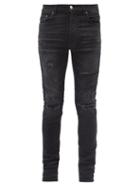 Matchesfashion.com Amiri - Thrasher Plus Distressed Slim-leg Jeans - Mens - Black