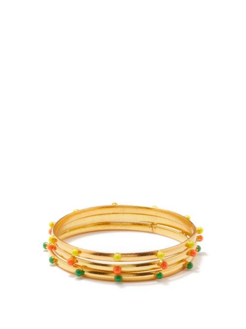 Sylvia Toledano - Set Of Three Brushed Enamel Bracelets - Womens - Multi