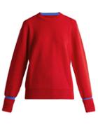 Matchesfashion.com Maison Margiela - Round Neck Colour Block Wool Blend Sweater - Womens - Red Multi