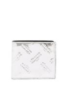 Matchesfashion.com Maison Margiela - Logo Embossed Leather Bi Fold Wallet - Mens - Silver