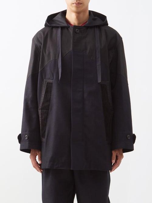 Nicholas Daley - Western Waxed Cotton Parka Jacket - Mens - Navy Black