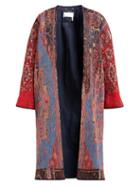 Matchesfashion.com Chlo - Tapestry Silk Jacquard Coat - Womens - Burgundy Multi