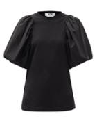 Matchesfashion.com Msgm - Puff-sleeve Cotton-jersey T-shirt - Womens - Black