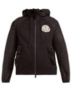 Matchesfashion.com 4 Moncler Simone Rocha - Ruffle Trim Cotton Jersey And Shell Hooded Jacket - Womens - Black