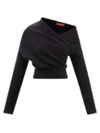 Altuzarra - Eugenia Off-shoulder Cotton-blend Sweater - Womens - Black