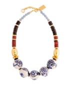 Matchesfashion.com Lizzie Fortunato - New Blue Iii Large Beaded Necklace - Womens - Blue