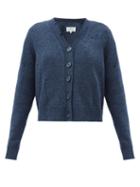 Matchesfashion.com Maison Margiela - Distressed Buttoned Wool Cardigan - Womens - Navy