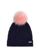 Burberry Fur Pompom Wool And Cashmere-blend Hat