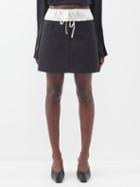 Acne Studios - Ichia Drawstring-waist Twill Mini Skirt - Womens - Black
