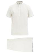 Matchesfashion.com P. Le Moult - Piped Henley Cotton-poplin Pyjamas - Mens - White