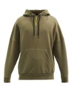 Matchesfashion.com Palm Angels - Logo-print Cotton-jersey Hooded Sweatshirt - Mens - Khaki