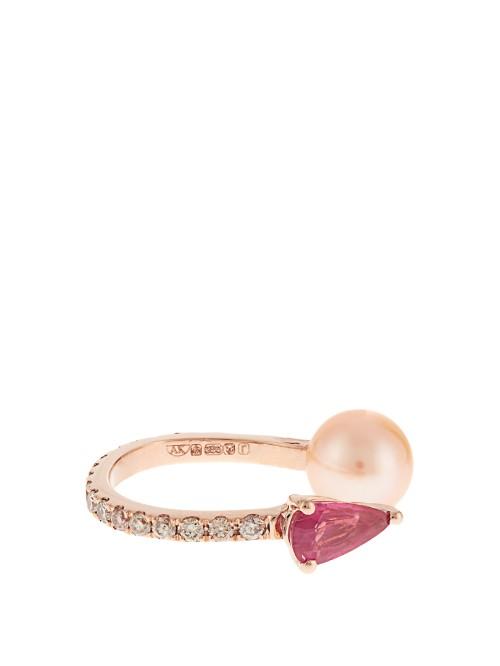 Anissa Kermiche Diamond, Sapphire, Pearl & Rose-gold Ear Cuff