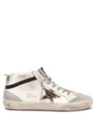 Matchesfashion.com Golden Goose Deluxe Brand - Mid Star Mid Top Leather Trainers - Womens - Grey White