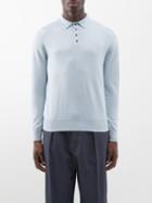 Allude - Cashmere Polo Shirt - Mens - Light Blue