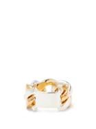 Matchesfashion.com Bottega Veneta - Curb-chain 18kt Gold-plated Sterling-silver Ring - Womens - Silver Gold