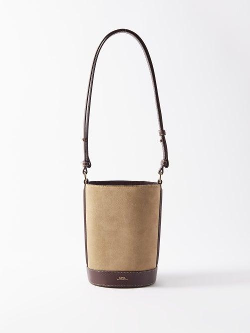 A.p.c. - Ambre Suede Bucket Bag - Womens - Beige Multi