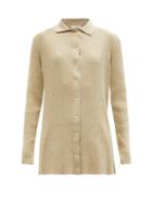 Ladies Rtw The Row - Callisto Ribbed Silk-blend Cardigan - Womens - Camel