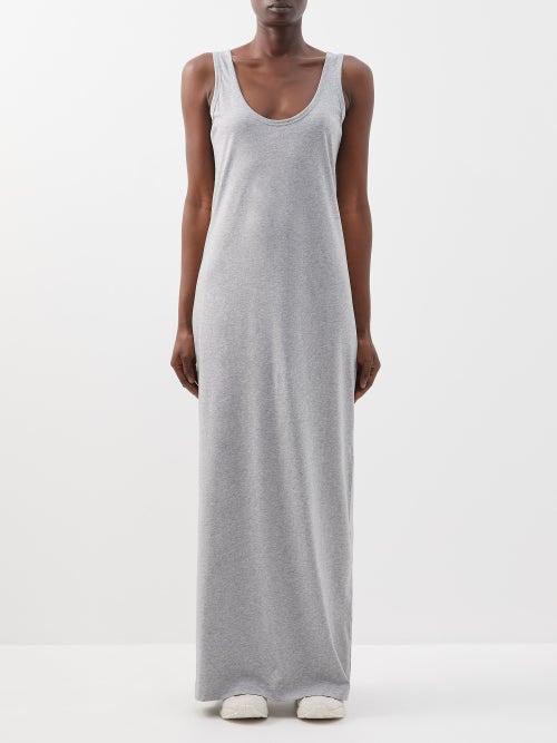 Raey - Relaxed-fit Organic-cotton Jersey Tank Dress - Womens - Grey Multi