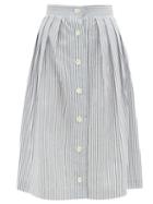 Matchesfashion.com Giuliva Heritage Collection - The Giovanna Jacquard-stripe Cotton Skirt - Womens - White Stripe