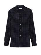 Matchesfashion.com Officine Gnrale - Dario Dot Print Crepe Shirt - Mens - Navy Multi