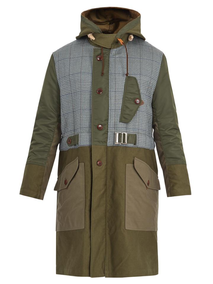 Junya Watanabe Contrast-panel Hooded Cotton Parka
