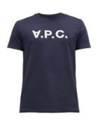 Matchesfashion.com A.p.c. - Vpc Logo-print Cotton-jersey T-shirt - Mens - Dark Navy