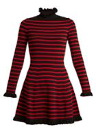 Redvalentino High-neck Striped A-line Dress