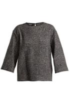 Matchesfashion.com Rochas - Prince Of Wales Check Wool Blend Top - Womens - Grey Multi