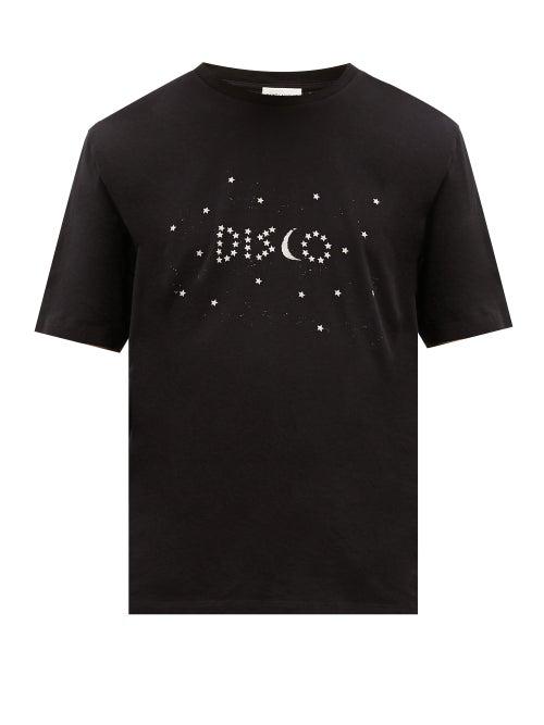 Matchesfashion.com Saint Laurent - Disco Star-print Cotton T-shirt - Mens - Black White