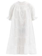 Matchesfashion.com Merlette - Paradis Tiered Cotton Sun Dress - Womens - White