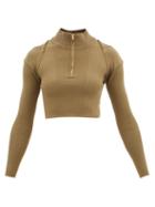 Jacquemus - Bormio High-neck Ribbed Top - Womens - Khaki