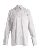 Helmut Lang Striped Point-collar Oversized Cotton Shirt