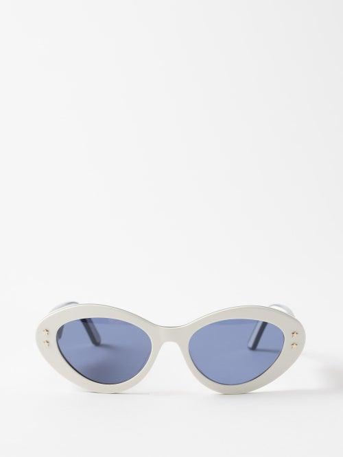 Dior - Diorpacific B1u Cat-eye Acetate Sunglasses - Womens - White Blue