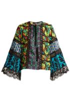 Matchesfashion.com Andrew Gn - Multi Print Silk Blend Georgette Blouse - Womens - Multi