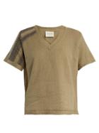 Matchesfashion.com Cecilie Copenhagen - Villablack Scarf Jacquard A Line Cotton Top - Womens - Khaki