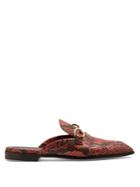 Stella Mccartney Python-effect Faux-leather Backless Loafers