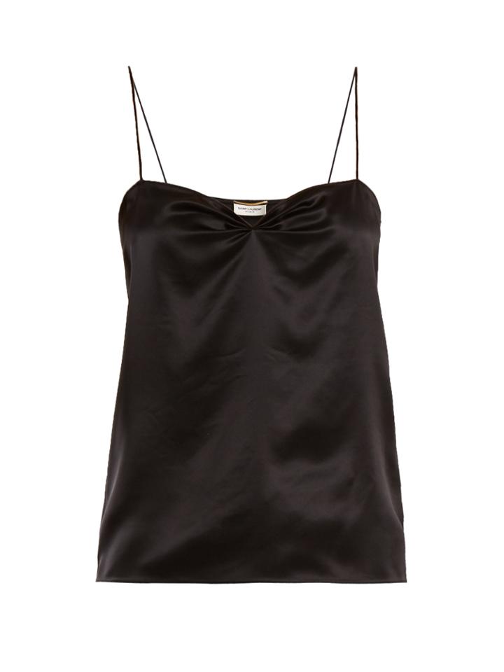 Saint Laurent Sweetheart-neck Silk-satin Cami Top