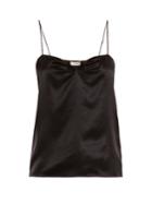 Saint Laurent Sweetheart-neck Silk-satin Cami Top